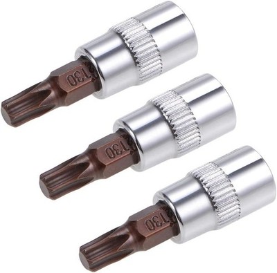 uxcell 3pcs 1/4'' Drive x T30 Torx Bit Socket, S2 Steel Bits CR-V Sockets 
