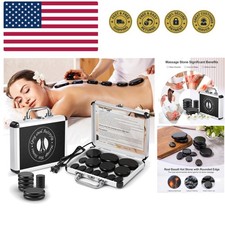 Hot Stones Massage Set, 14Pcs Basalt Portable Stone Kit with Warmer, Professi...
