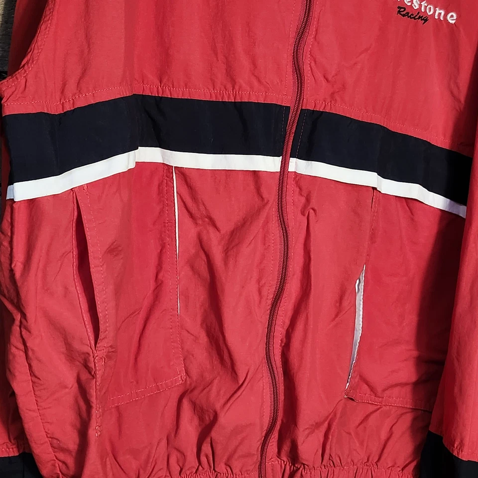 Vtg Firestone Racing Speed Zone Race Gear Jacket XL Red, Black, White USA 🇺🇸  - Image 3 of 4