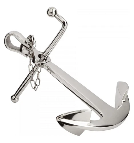 Nickel Anchor A-Weigh 8.75 Inch Tall Aluminum Sculpture Made in India - Picture 1 of 1