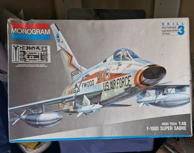 Sammlerbox nur 1/48 Monogram High Tech F-100D Super Sabre, ohne Teile