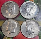 1966 40% Silver Kennedy Halves -- 4 coins