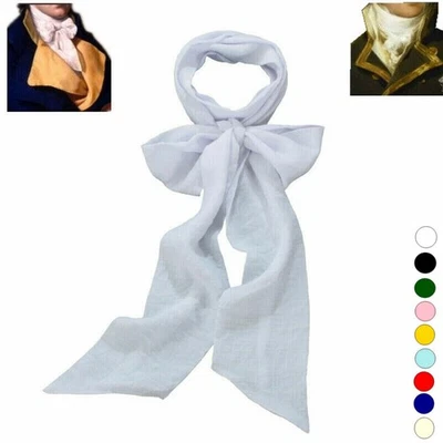 Mens Empire Cravat Long Regency Ascot Tie Victorian Tie Renaissance Neckerchief