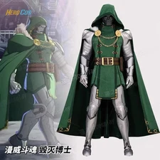 Fantastic Four Doctor Doom Cosplay Mask Costume Halloween Carnival Party Suit 
