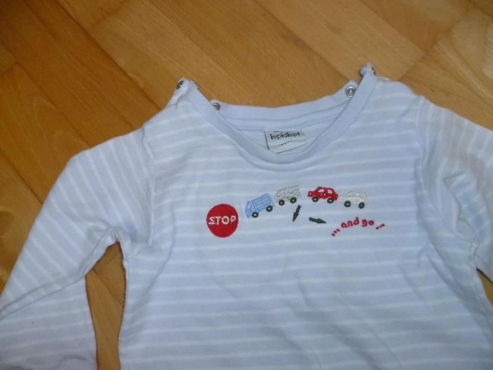 impidimpi maritimer Ringel Schalfanzug Gr. 74 / 80 Autos