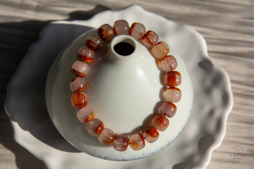 Pulsera de cuentas tradicional de ágata roja natural Zhanguo de 10 mm | 天然战国红玛瑙手串 Foto 4 de 4