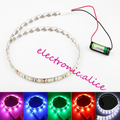 12V Battery Powered LED Strip 5050 SMD 100CM White Waterproof Flexible LED Strip - Image 1 of 4