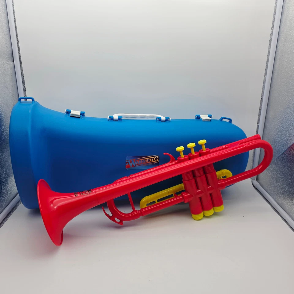 Tiger Plastic Trumpet Red And Yellow With Case - Image 2 of 4