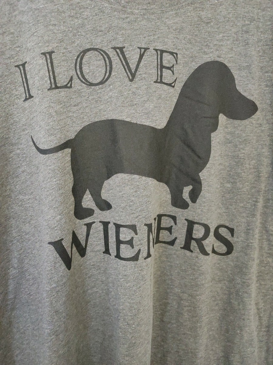 T-shirt Manches Longues "I Love Wieners" - Dachshund - Taille XL Gris - Gildan - Neuf Sans étiquette