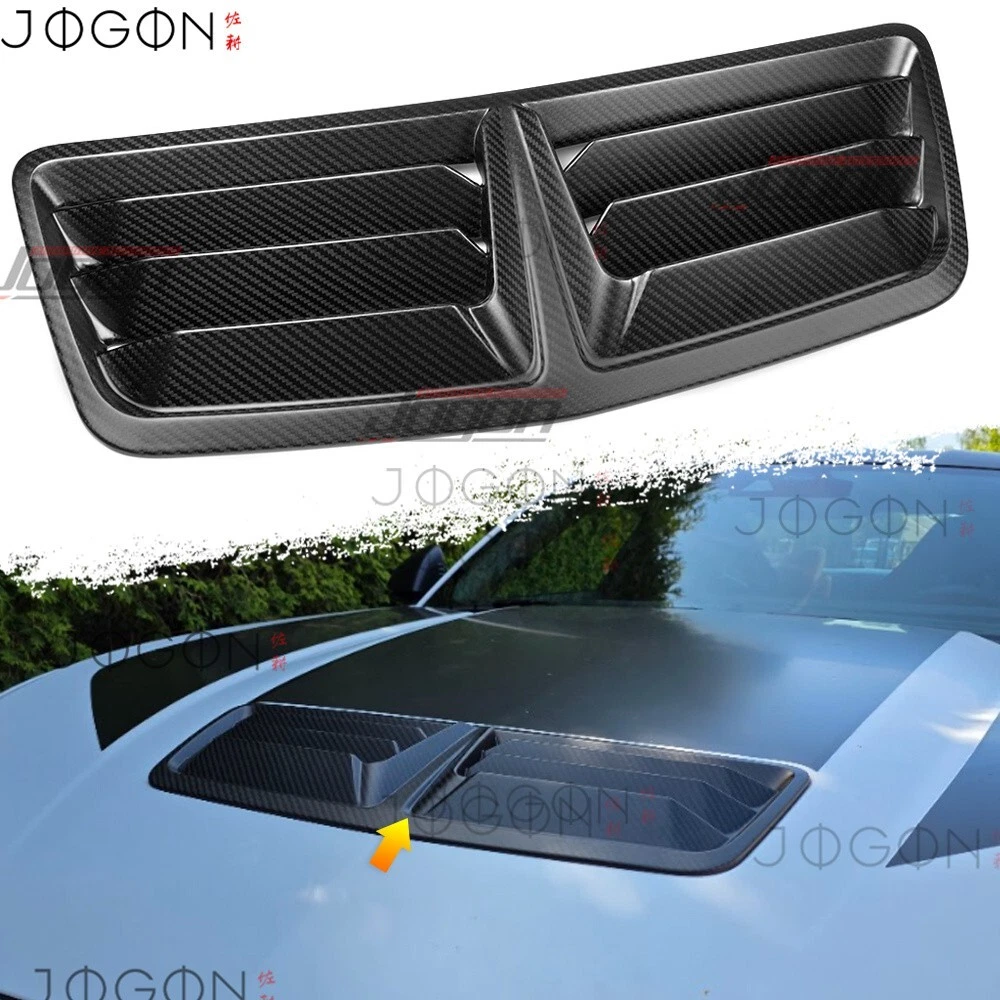 Dark Horse For Ford Mustang S650 GT 24-up Dry Carbon Front Hood Vent Scoop Decor - Picture 1 of 14