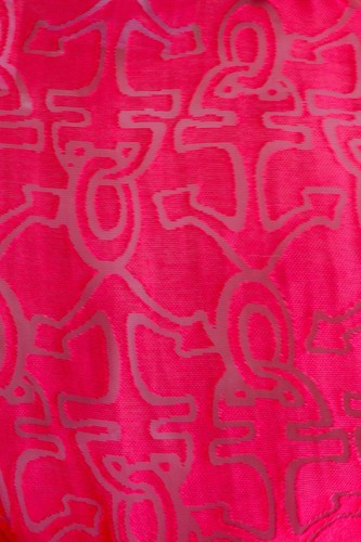 Alfred Dunner Shirt Women's 12 L Red Devore Semi Sheer Button Up Long Sleeve - Picture 6 of 7