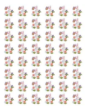 48 RABBIT FLOWERS ENVELOPE SEALS LABELS STICKERS 1.2" ROUND