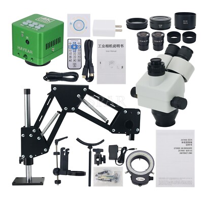 4K Camera 7X-90X Trinocular Stereo Microscope Magnifier Stand for Jewelry