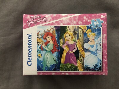 Disney Princess- Minipuzzle Arielle,Rapunzel , 54 Teile, 17x12cm, Clementoni,Neu