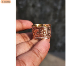 Solid Copper Wide Band Ring, Boho Ring, 100 Pure Copper Beautiful Gift RingR10