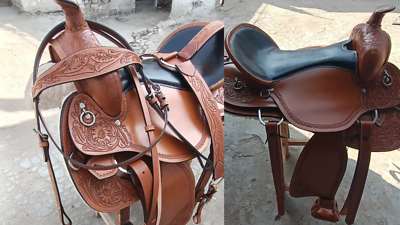 Selle Western Mexicaine 17'' – Cuir Fait Main – Horse Pleasure/Showman – Idéale Chevaux Gaiteurs