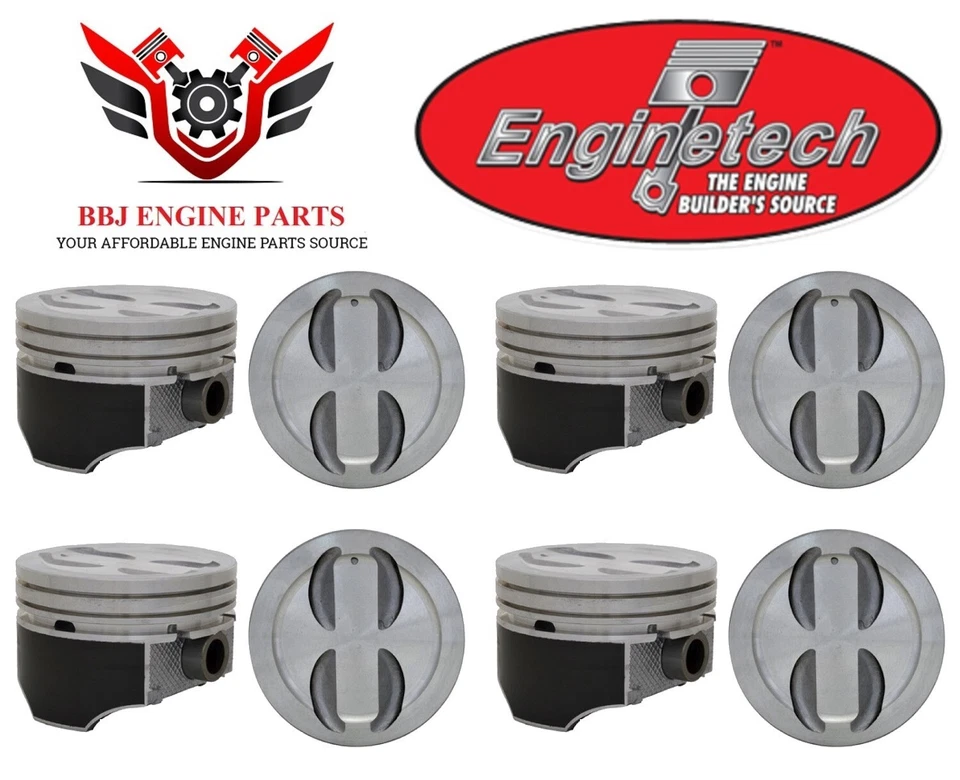 Chevrolet GMC 350 5.7 1968 - 1995 (8) Enginetech Hypereutectic Dish Top Pistons  - Image 3 of 3