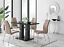thumbnail 157 - IMPERIA Black High Gloss Pillar Dining Table &amp; 4 Faux Leather Chrome Chairs