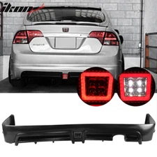 Fits 06-11 Honda Civic Sedan Rear Bumper Lip Diffuser with LED 3RD Brake Light