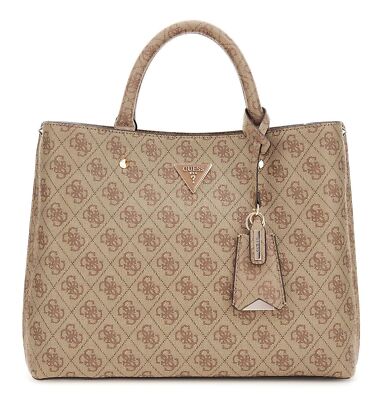 GUESS Meridian II Girlfriend Satchel Bag Handtasche Tasche Latte Logo Neu