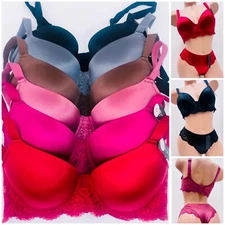 3/6 Satin UNDERWIRE FULL COVERAGE BRA WIDE STRAPS SUPPORT PANEL PLUS SIZE 34-44