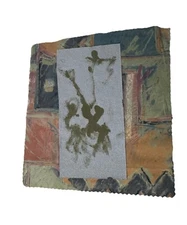 Purvis Young VINTAGE  Artwork - ANGEL  - SIGNED - 12”x 13” On Fabric Sample.