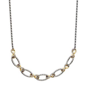 Authentic Charles Garnier 18"+2" Gold-plated 925 Silver Necklace 2mm Mesh Links&CZ Accents