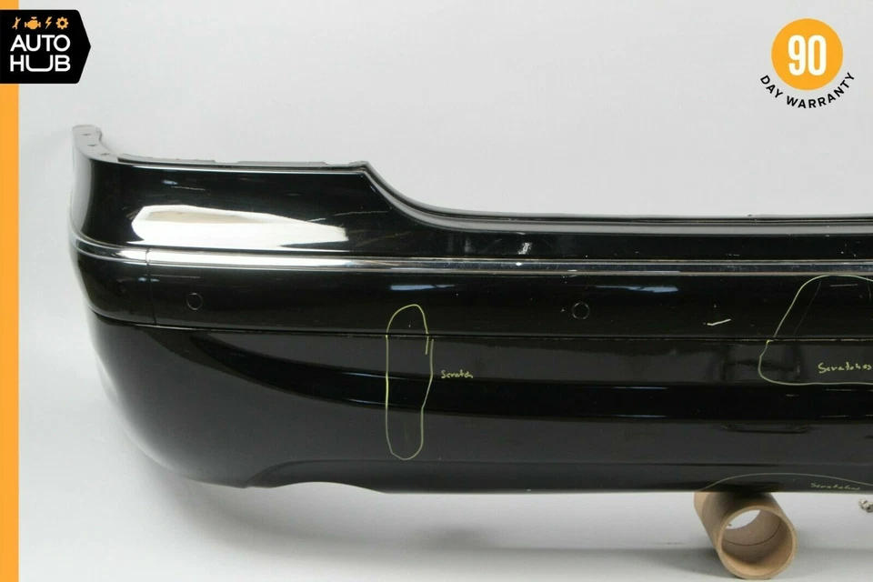 00-06 Conjunto de cubierta de parachoques trasero deportivo Mercedes W215 CL500 CL600 CL55 negro OEM Foto 3 de 4