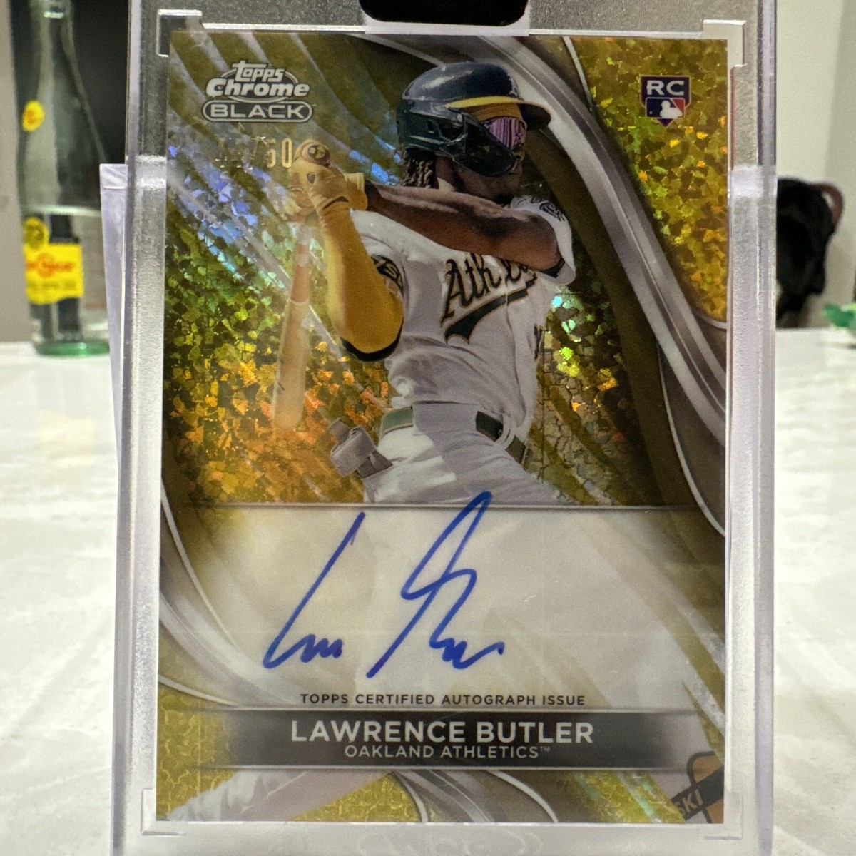 2024 Topps Chrome Black Lawrence Butler Gold Speckle Refractor 