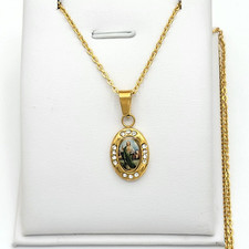 Collar colgante pequeño de acero inoxidable chapado en oro San Judas Medalla San Judas