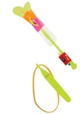 Toysmith Firefly Rocket Helicopter Toy Puddle Jumper Slingshot Launch LED Light