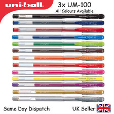3 x UNI-BALL UNIBALL SIGNO UM-100 EYE GEL PEN -0.7mm -UM100 Black Blue Red Green