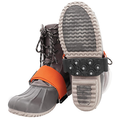 Nonslip Traction Cleats for Snow and Ice, Overshoe Crampons w Adjustable Straps
