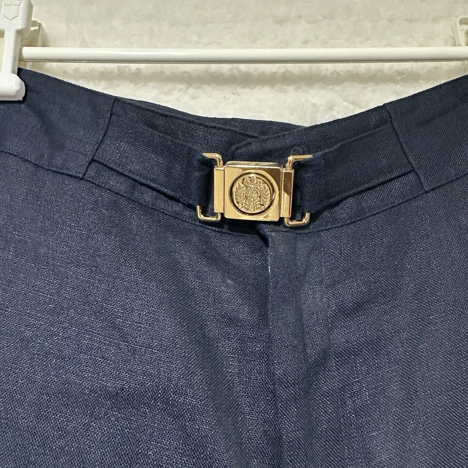 Chaps Women’s Navy Blue BARBADOS 100% Linen Pants Size 14 - Image 4 of 4