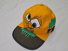 Volcom Monster Face Yellow Green Slime Baseball Cap Hat Snapback RARE