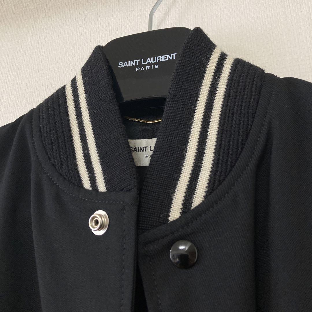 最安値【美品】Saint Lauret Paris Teddy Jacket Saint Laurent 2021 Teddy Varsity Jacket - Size L - TheRelux.com
