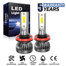 H11 H8 H9 LED Headlight Kit High Low Beam Bulb Super Bright 6500K White 360000LM