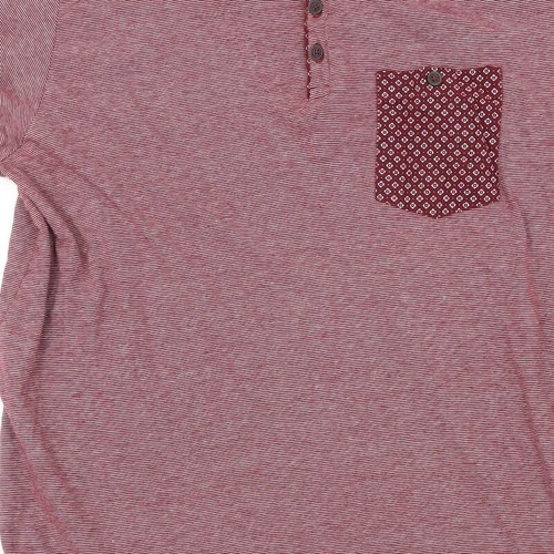 Twisted Soul Mens Red Striped 100% Cotton Polo Size XL Collared Button - Picture 11 of 12