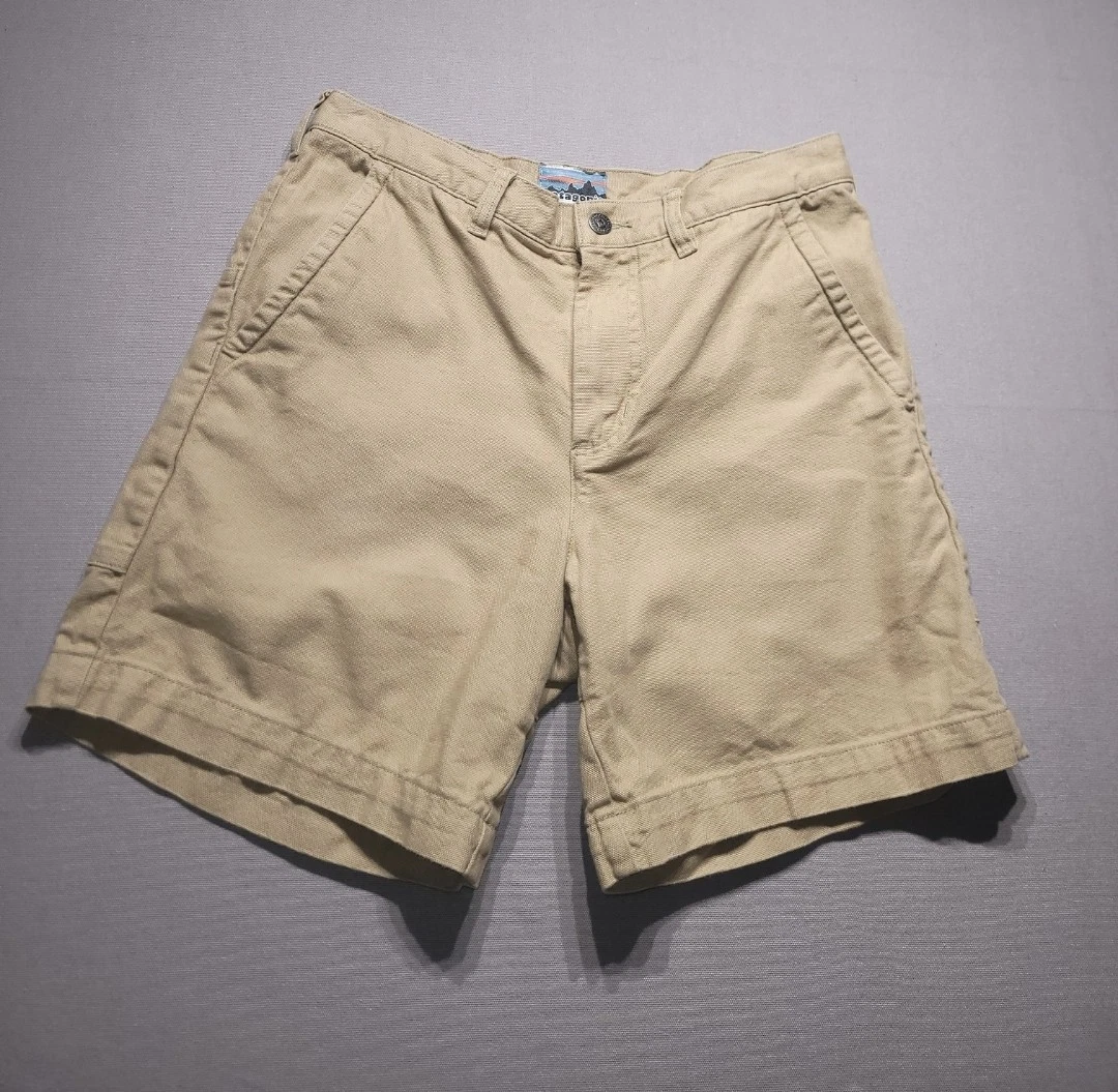 Patagonia Stand Up Shorts Mens 30 Beige Organic Cotton Canvas Outdoor Hiking...