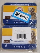 (2) 40 Mint Advanced Care Dental Dog Breath Mints Tartar & Bad Breath Control
