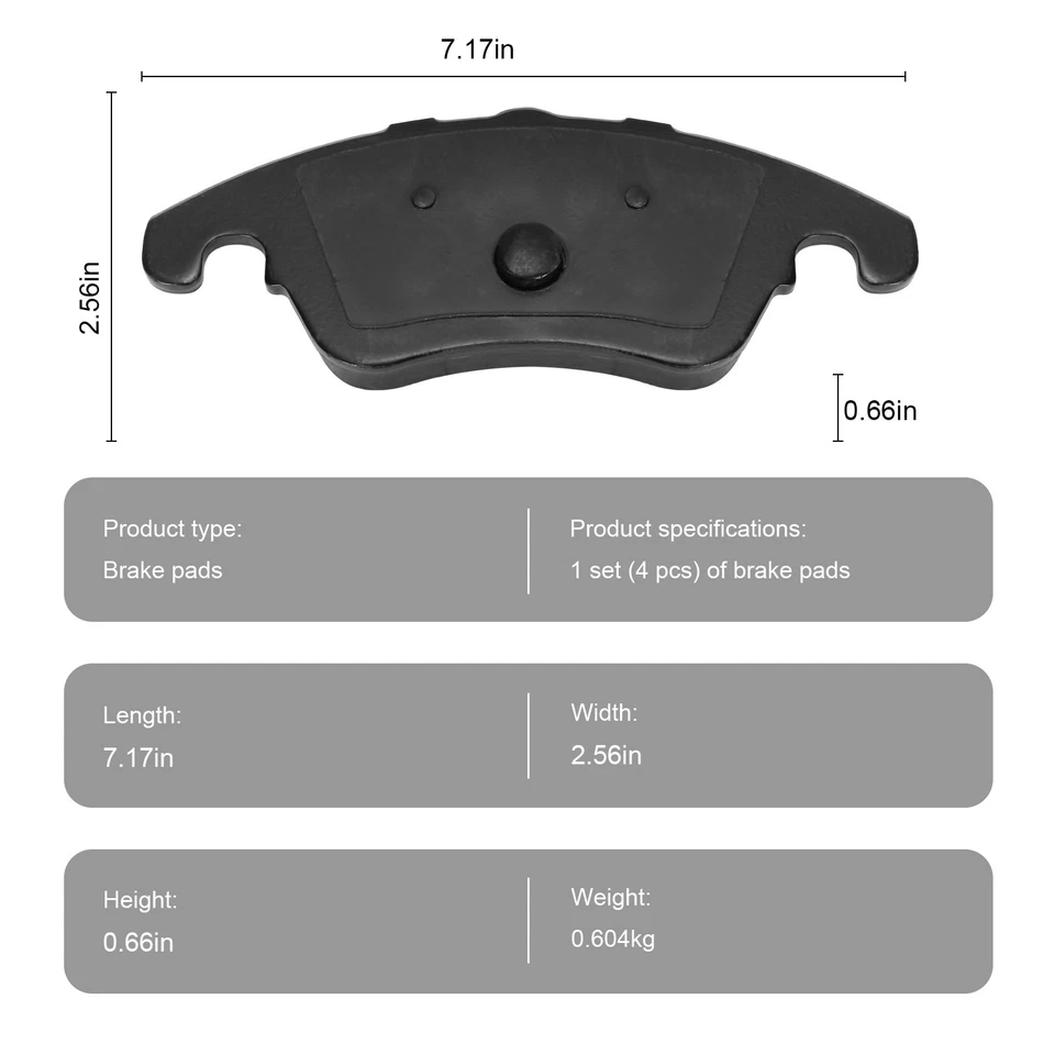Pastilhas de freio dianteiras de cerâmica para 2012 - 2016 Mercedes-Benz SLK250 SLK350 - Imagem 3 de 4