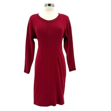 Vintage Express Compagnie Internationale Womens Large Dress Sheath Knit Red