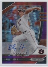 2020 Panini Prizm Draft Picks Red & Purple Hyper Bailey Horn #PDP142 Auto 9hx