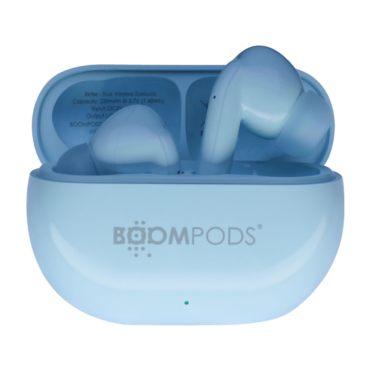 Écouteurs TWS Bluetooth 5.3 EchoBuds Boompods bleu ciel avec extra bass