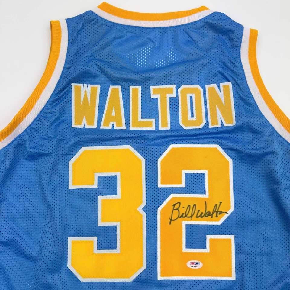 Camiseta deportiva de baloncesto universitaria azul autografiada/firmada de Bill Walton UCLA CERTIFICADO DE AUTENTICIDAD JSA Foto 2 de 4