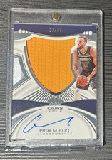 2022-23 Crown Royale Rudy Gobert Silhouettes Material Autographs #28 Jersey /99