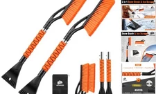  27" Snow Brush and Ice Scrapers for Car Windshield and Window, 2 Pack