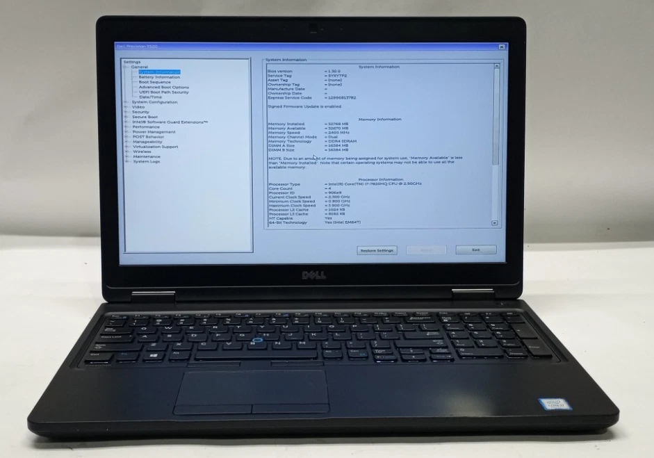 Dell Intel Core i7 7th Gen. 32 GB RAM PC Laptops & Netbooks for