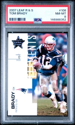 2007 LEAF ROOKIES & STARS #108 TOM BRADY PSA 8