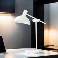 Verstellbare Schreibtisch Lampe Weiß Metall 45 Cm E14 Moderne Tischleuchte BüRo